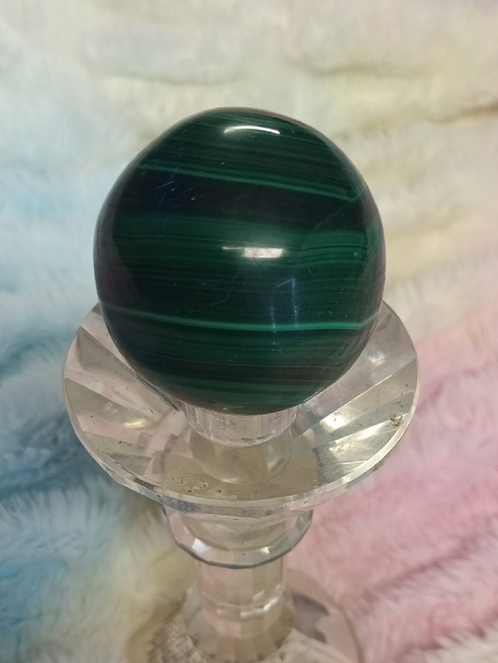 Green Striped Malachite Sphere